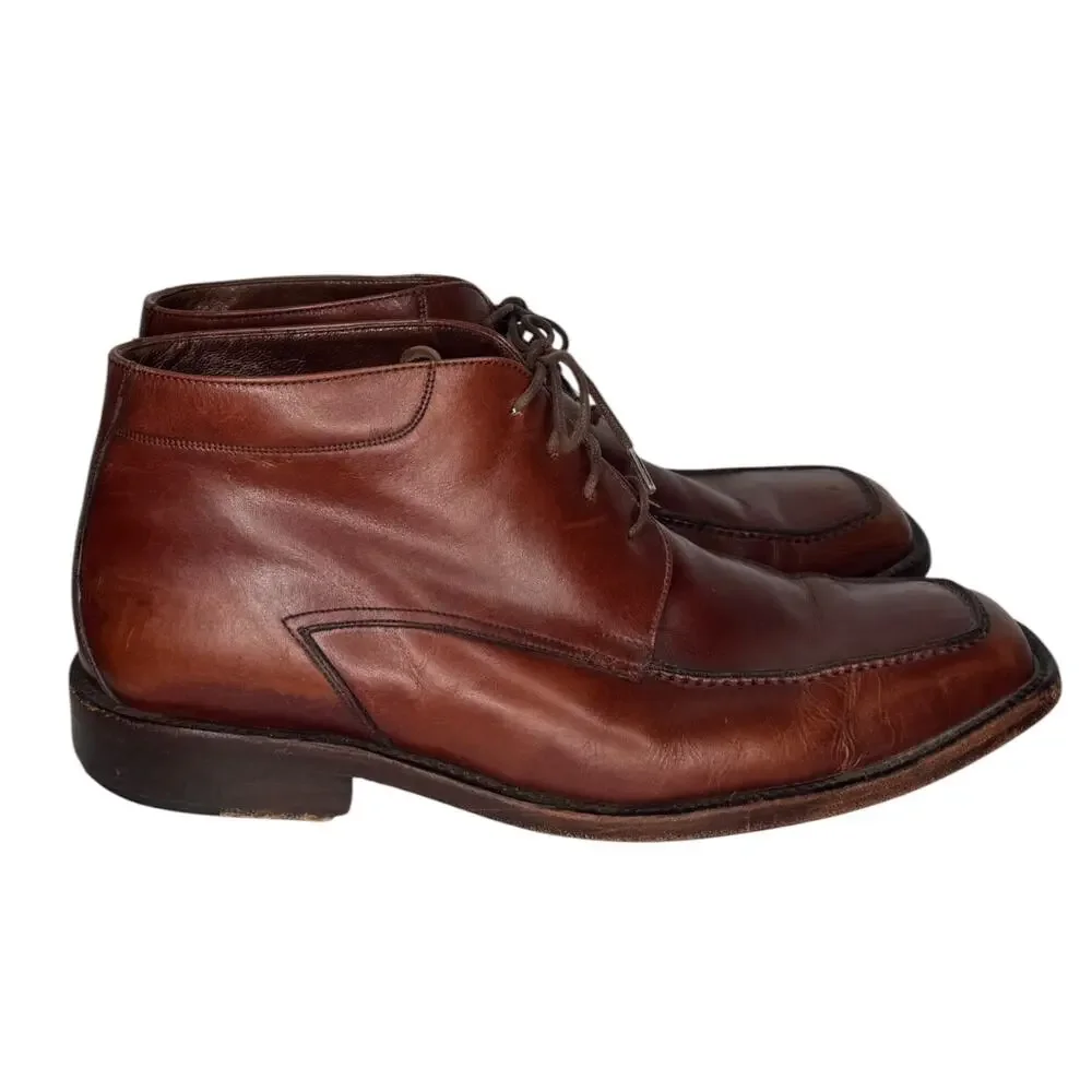 Vintage Lopez Taibo Leather Chukka Boots Brown Mens 8.5 Moc Toe